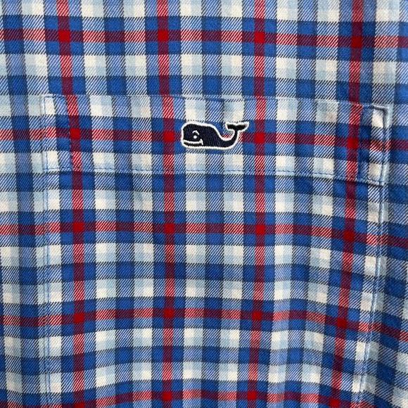 Vineyard‎ Vines Slim Fit Tucker Button Up Shirt Red, White, & Blue Plaid Small - Picture 4 of 14